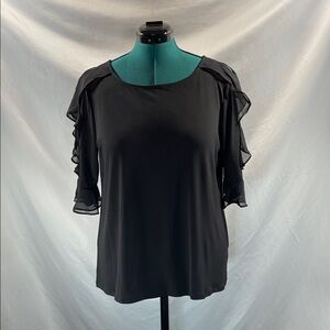 BOLD elements Elegant Black Chiffon Blouse
